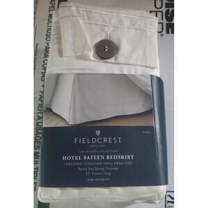 Fieldcrest Hotel Sateen Bedskirt White KING Hughes Collection